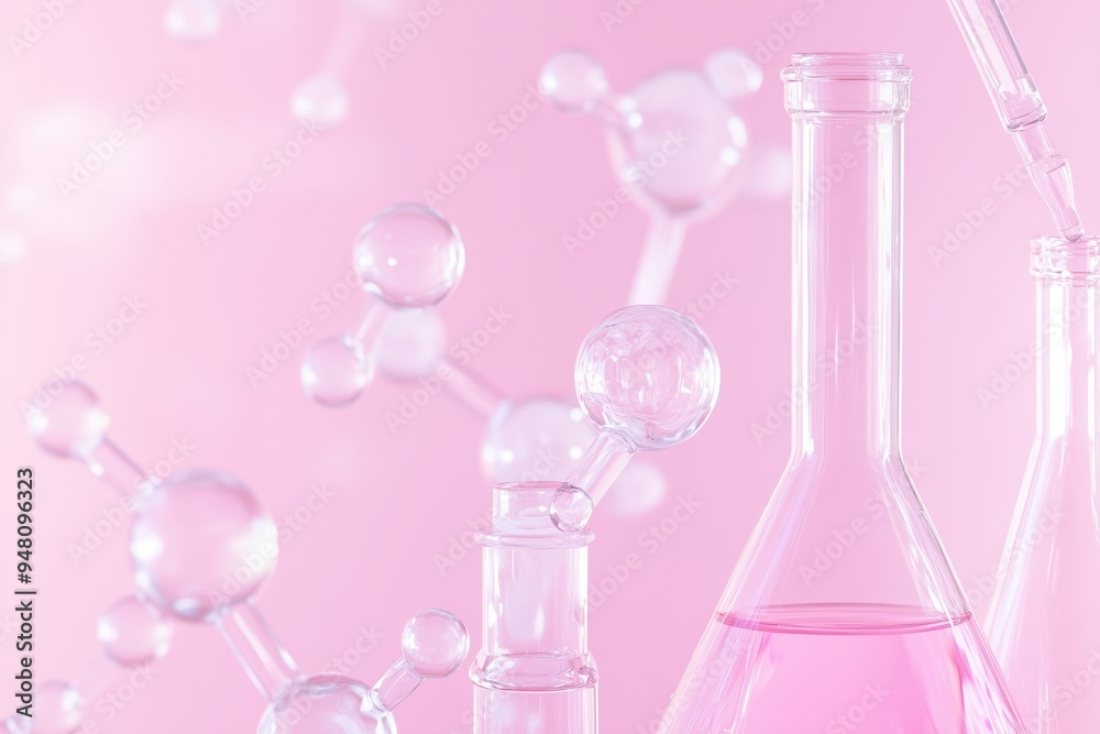 The background of a scientific chemistry or medical lab is the advanced science of skin care. A modern bright lab full of test tubes and chemical instruments to perform various tests The background of a scientific chemistry or medical lab is the advanced science of skin care. A modern bright lab full of test tubes and chemical instruments to perform various tests