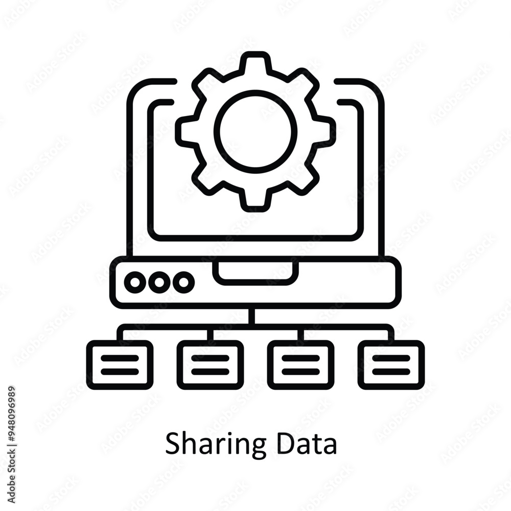 Sharing Data Vector outline icon design illustration. information technology symbol on white background EPS 10 File Sharing Data Vector outline icon design illustration. information technology symbol on white background EPS 10 File