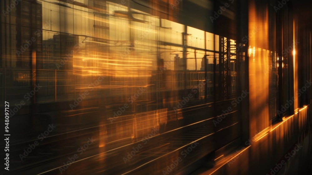 Golden Hour Rush: Abstract Urban Movement in Warm Light Golden Hour Rush: Abstract Urban Movement in Warm Light