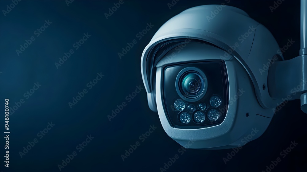 Blue Security Monitoring High Tech Surveillance System in Dark Indoor Setting Blue Security Monitoring High Tech Surveillance System in Dark Indoor Setting
