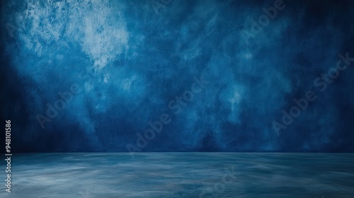 Abstract Blue Wall and Floor Background