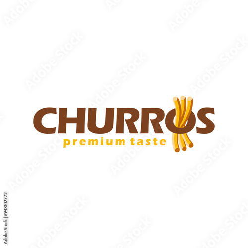 Churros logo vector illustration template lettering sign
