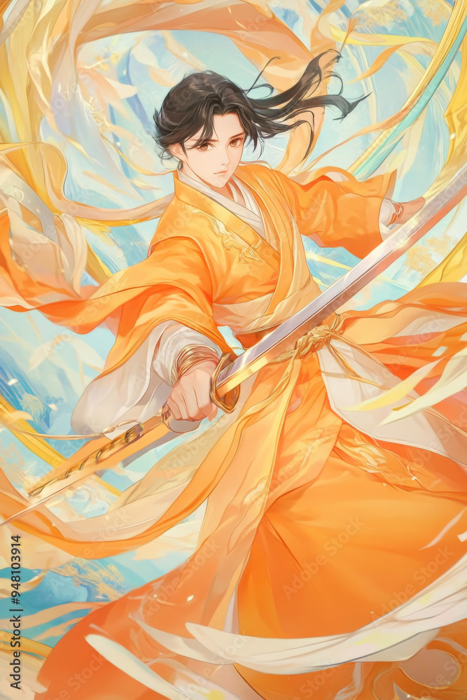 chinese ancient people holding a sword, traditional myth person, chinese hanfu, painting wallpaper chinese ancient people holding a sword, traditional myth person, chinese hanfu, painting wallpaper