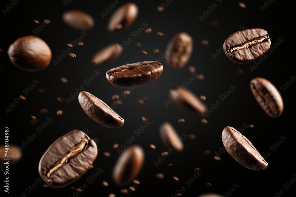 Coffee Beans Falling. Coffee Beans Falling.