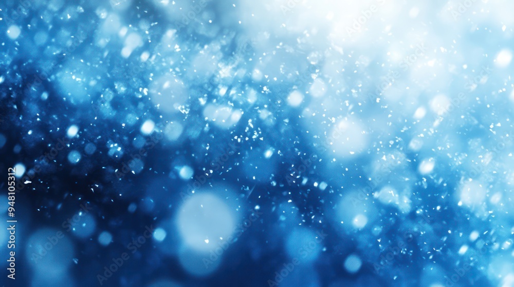 Abstract Blue Background with Glowing Lights and Falling Snow Abstract Blue Background with Glowing Lights and Falling Snow