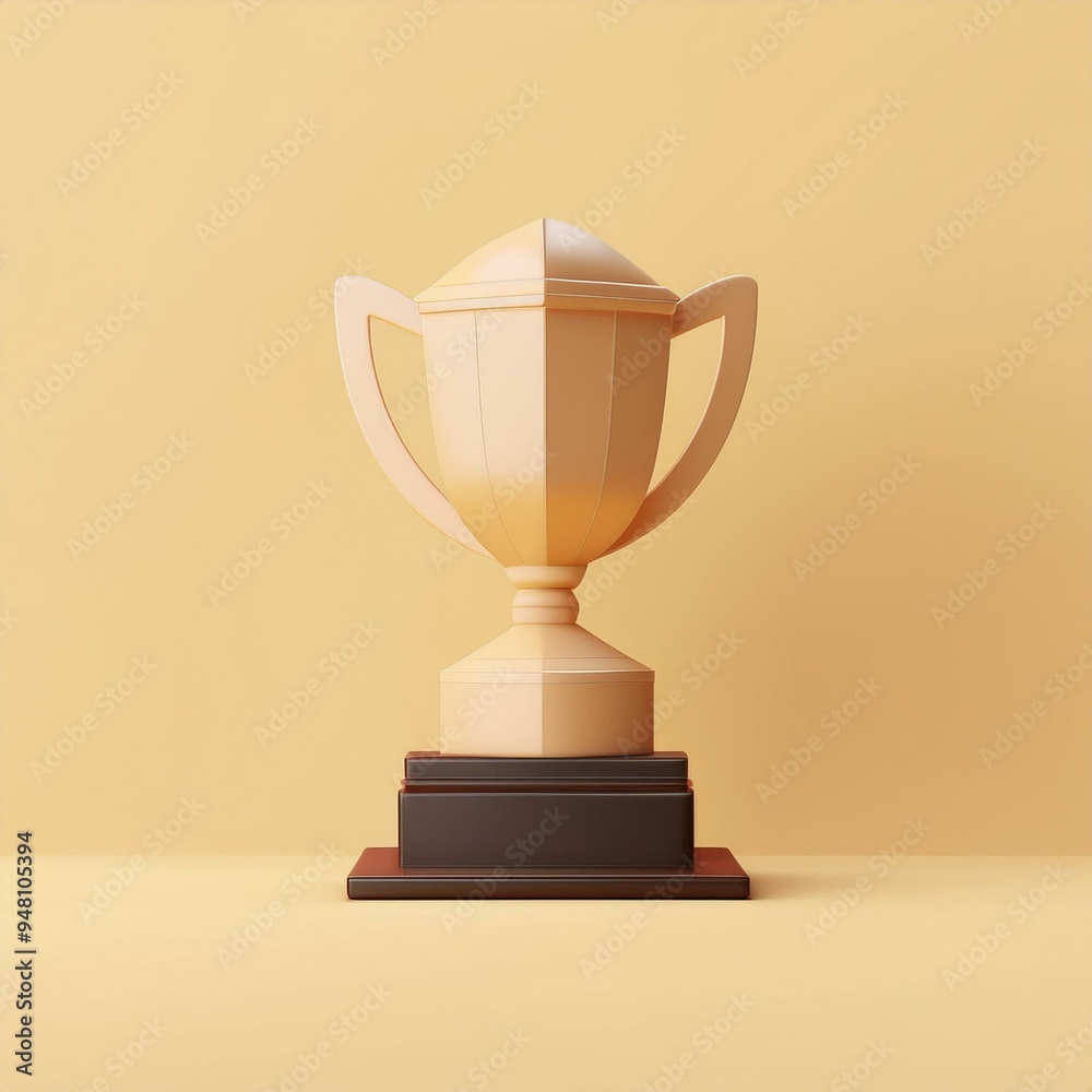 Stylish wooden trophy on a clean background, symbolizing achievement and success in competitions or awards. Stylish wooden trophy on a clean background, symbolizing achievement and success in competitions or awards.
