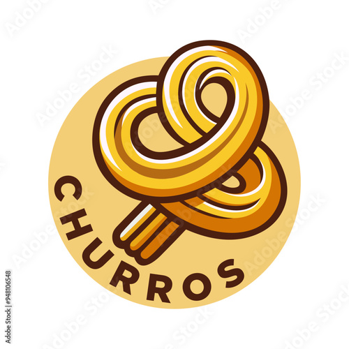 Churros logo design vector illustration template