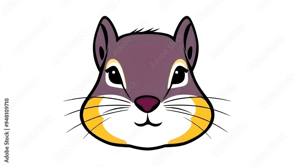 Squirrel face icon drawing isolated on a white background Squirrel face icon drawing isolated on a white background