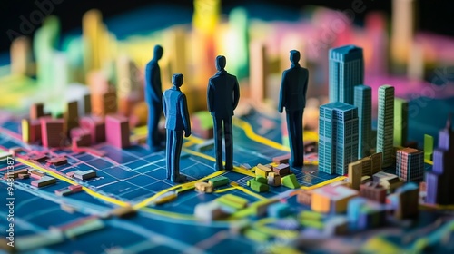 Wallpaper Mural A group of men stand in front of a city skyline Torontodigital.ca