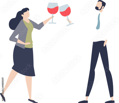 Two people clinking wine glasses in a celebratory toast, symbolizing achievement and joy.