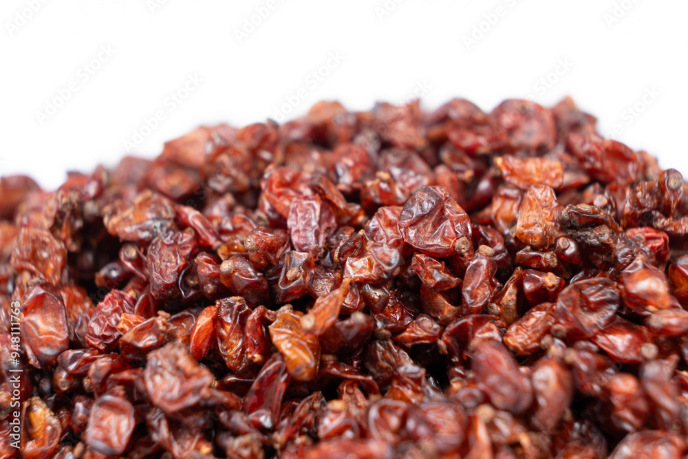 Obraz premium Red dried barberry on white background
