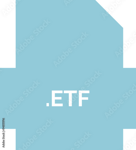 ETF File extension icon fill crisp corners with symbol
