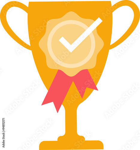 Illustration of a gold trophy with a star, symbolizing victory, achievement, and success.