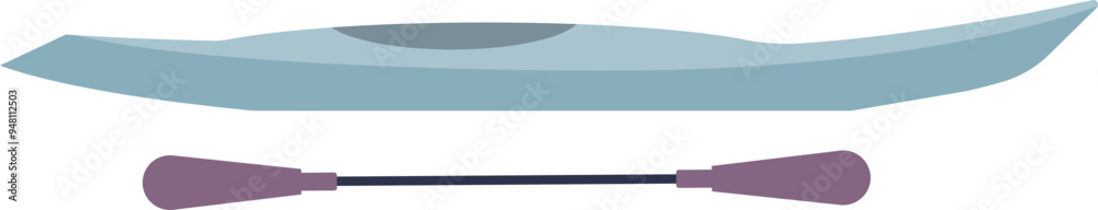 Obraz premium Simplified illustration of a kayak and paddle, symbolizing water sports and adventure.