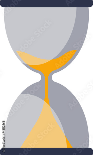 An hourglass with sand flowing, symbolizing the passage of time and urgency in time management.