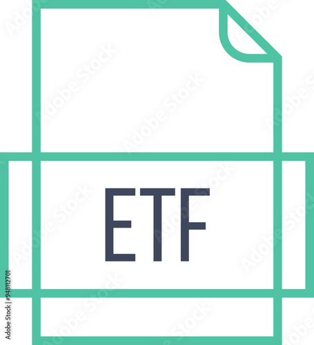 ETF File icon thick outline sharp corners