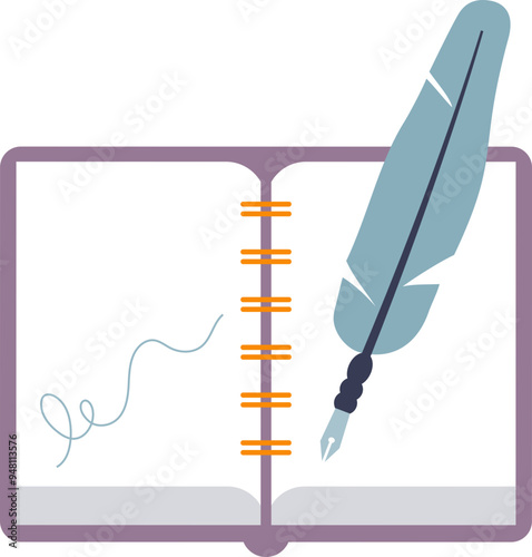 Open diary with a pen, symbolizing personal writing, reflection, and journaling.