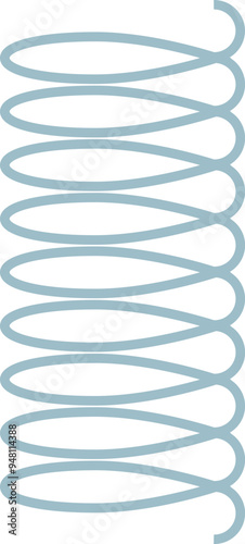 A vertical metal spring representing elasticity and potential energy.