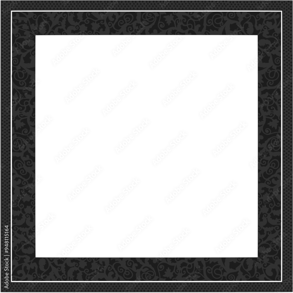 Obraz premium Floral ornamented frame; old style ornate decoration