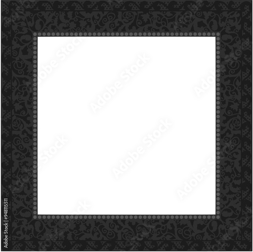 Floral ornamented frame; old style ornate decoration