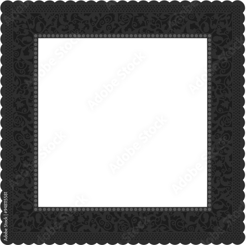 Floral ornamented frame; old style ornate decoration