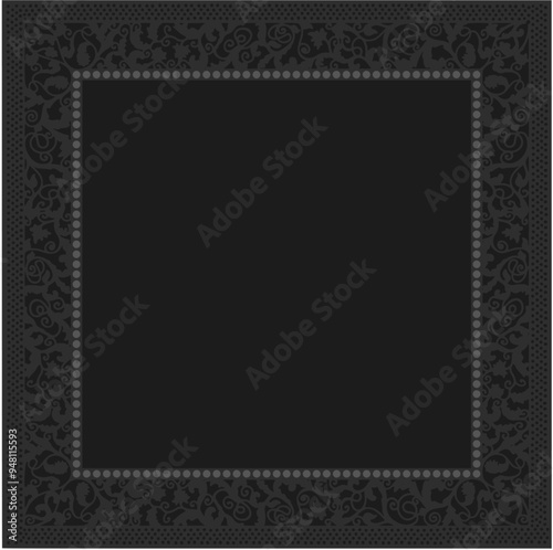 Floral ornamented frame; old style ornate decoration