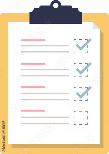 A clipboard with a completed checklist, symbolizing organization and task management.