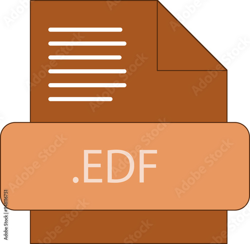 EDF File extension icon fill and bebes writting