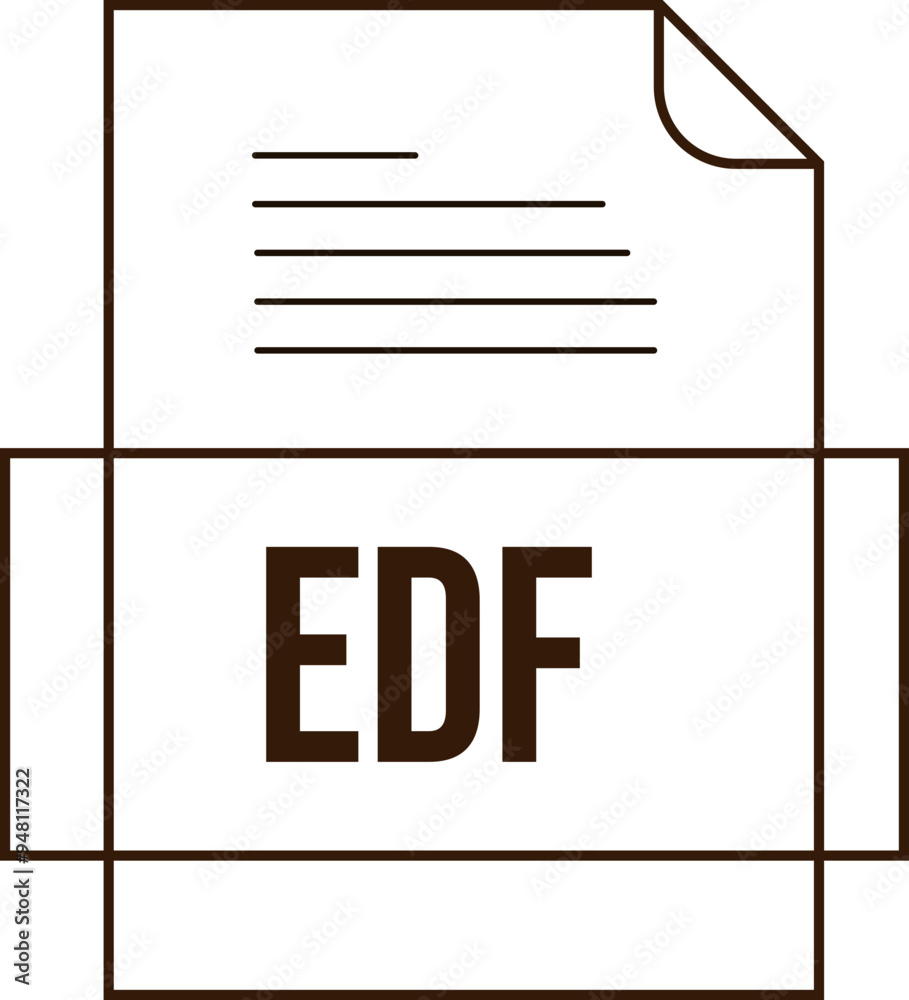 EDF File icon crisp thick outline sharp corners EDF File icon crisp thick outline sharp corners