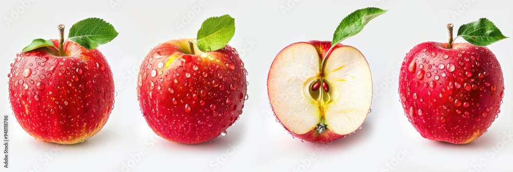 Apple fruit over white background