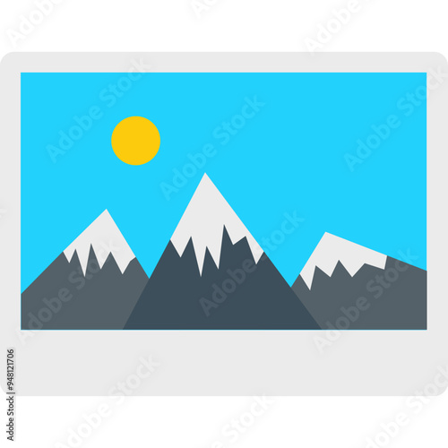 Mountains vector icon in flat style 
