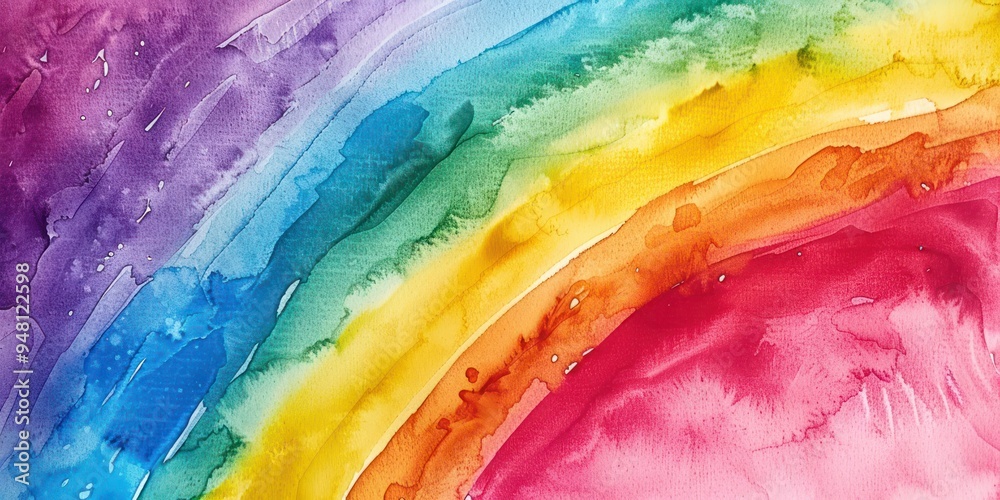 Obraz premium colorful rainbow watercolor gradient paint background