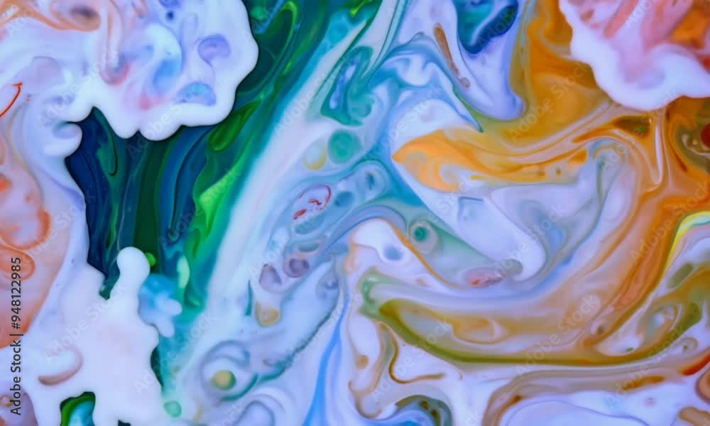 Dynamic Waves of Colorful Liquid Blending in Slow Motion Dynamic Waves of Colorful Liquid Blending in Slow Motion