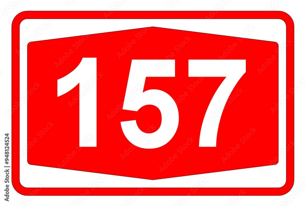 Illustration eines Autobahnschildes der Autobahn 157 in der Schweiz