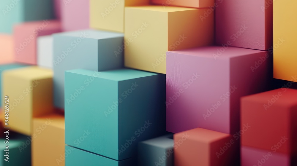 Colorful geometric blocks create an abstract and playful composition, evoking a sense of creativity and modern design. Colorful geometric blocks create an abstract and playful composition, evoking a sense of creativity and modern design.