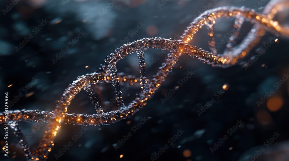 A stunning close-up of a DNA double helix illuminated with vibrant colors, symbolizing the complexity of genetic structures. A stunning close-up of a DNA double helix illuminated with vibrant colors, symbolizing the complexity of genetic structures.