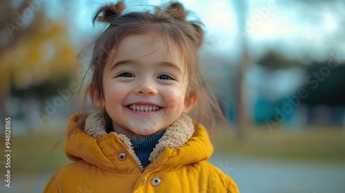 A carefree child smiling brightly, embracing the joys of a simple, happy life.