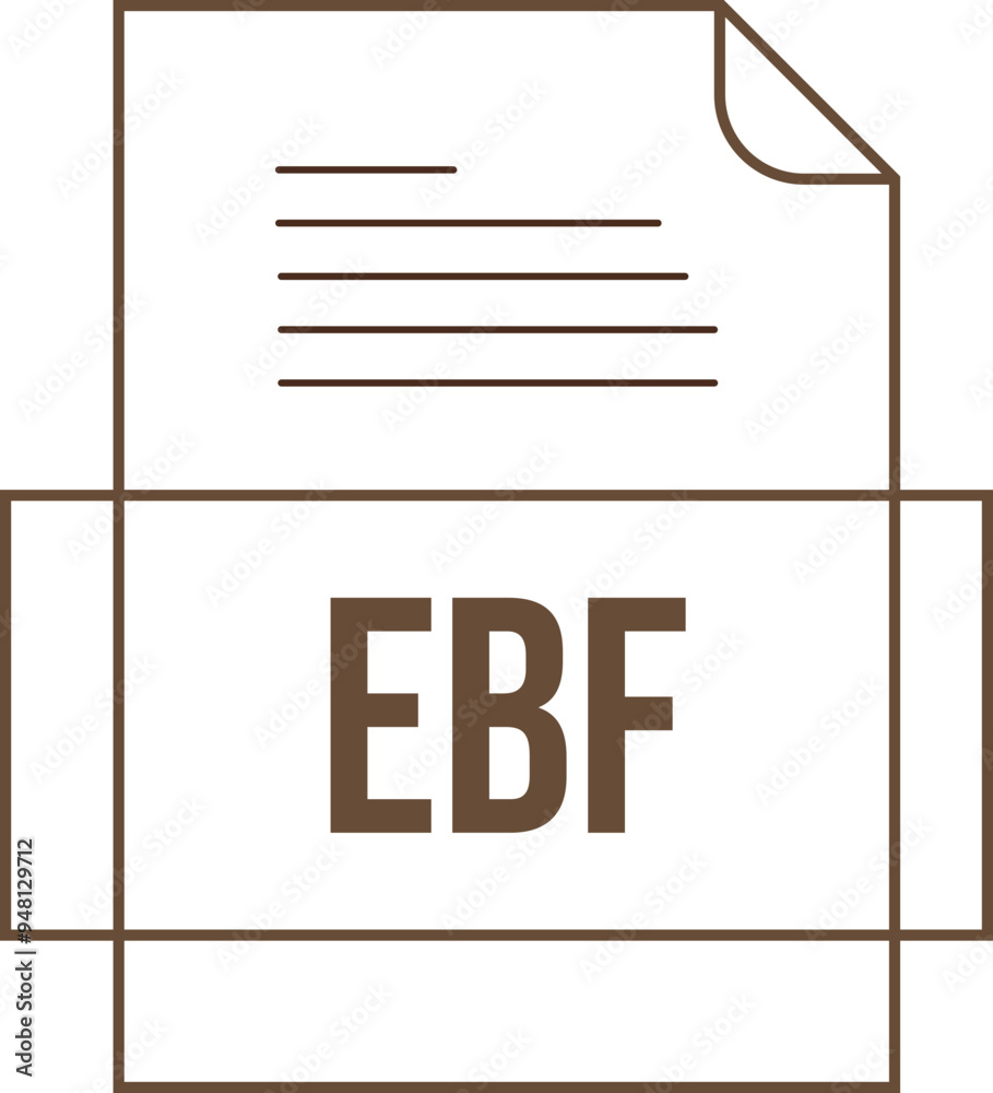 EBF File icon crisp thick outline sharp corners EBF File icon crisp thick outline sharp corners