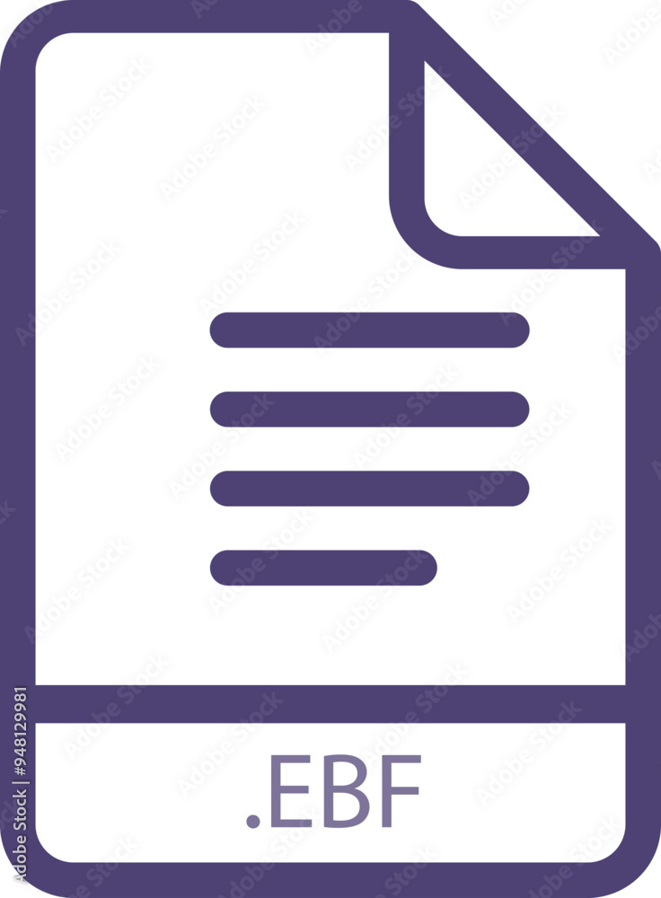 EBF File minimal icon with symbol EBF File minimal icon with symbol