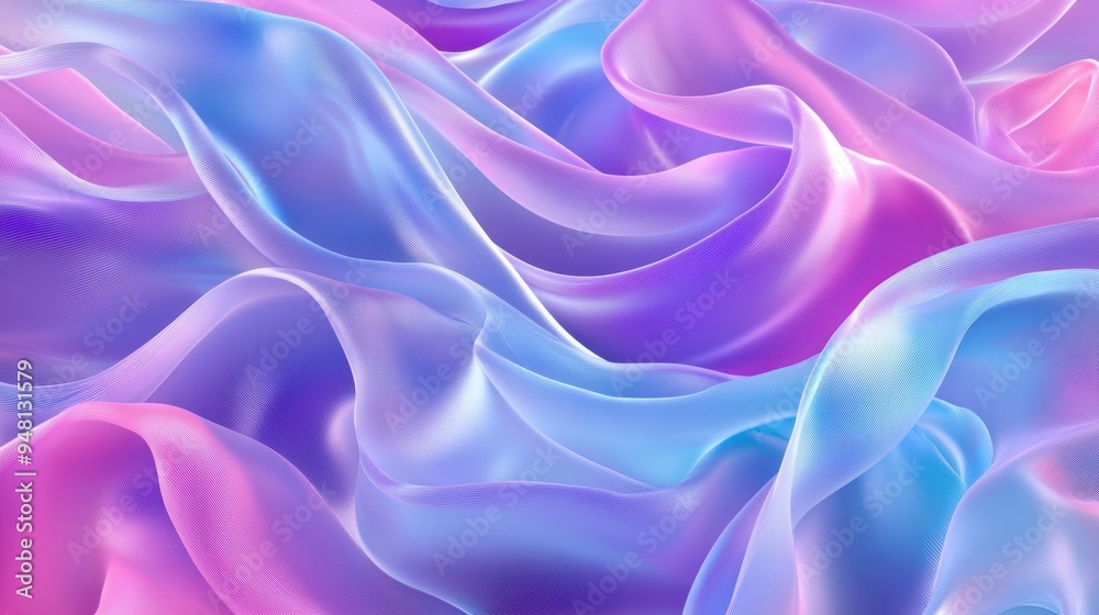 Obraz premium Vibrant Silk Fabric Waves in Blue and Pink Hues