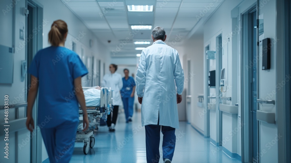 A comprehensive image of the healthcare system in action, showcasing various professionals working together to ensure patient well-being. A comprehensive image of the healthcare system in action, showcasing various professionals working together to ensure patient well-being.