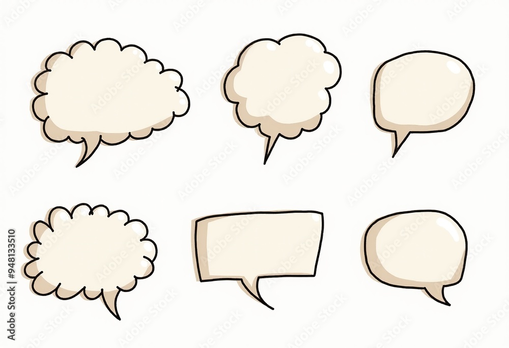Cute Cartoon Speech Bubbles: Perfect for Comics and Cartoons Cute Cartoon Speech Bubbles: Perfect for Comics and Cartoons