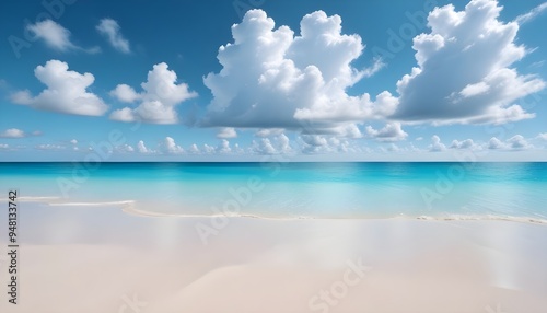 Tropical Island Lonely Beach Travel Holiday Background Blue Clear Water Sky Clouds