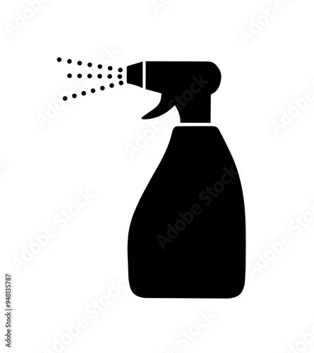 vector illustration of spray bottle with trendy design.spray cleaning icon