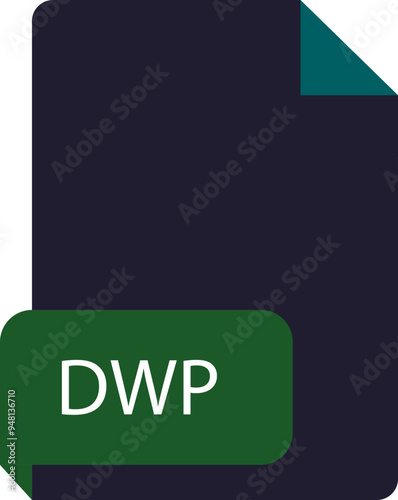 DWP file extension icon crisp corners grey colors