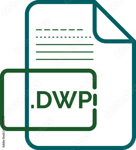 DWP File extension icon little dot and color fill photo