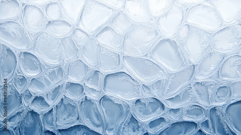 Frosty windowpane with intricate patterns creating a hyper detailed background Frosty windowpane with intricate patterns creating a hyper detailed background