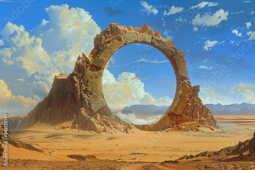 Stone Archway in Desert Landscape