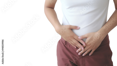 Wallpaper Mural Person holding their stomach in pain, isolated on transparent background Torontodigital.ca