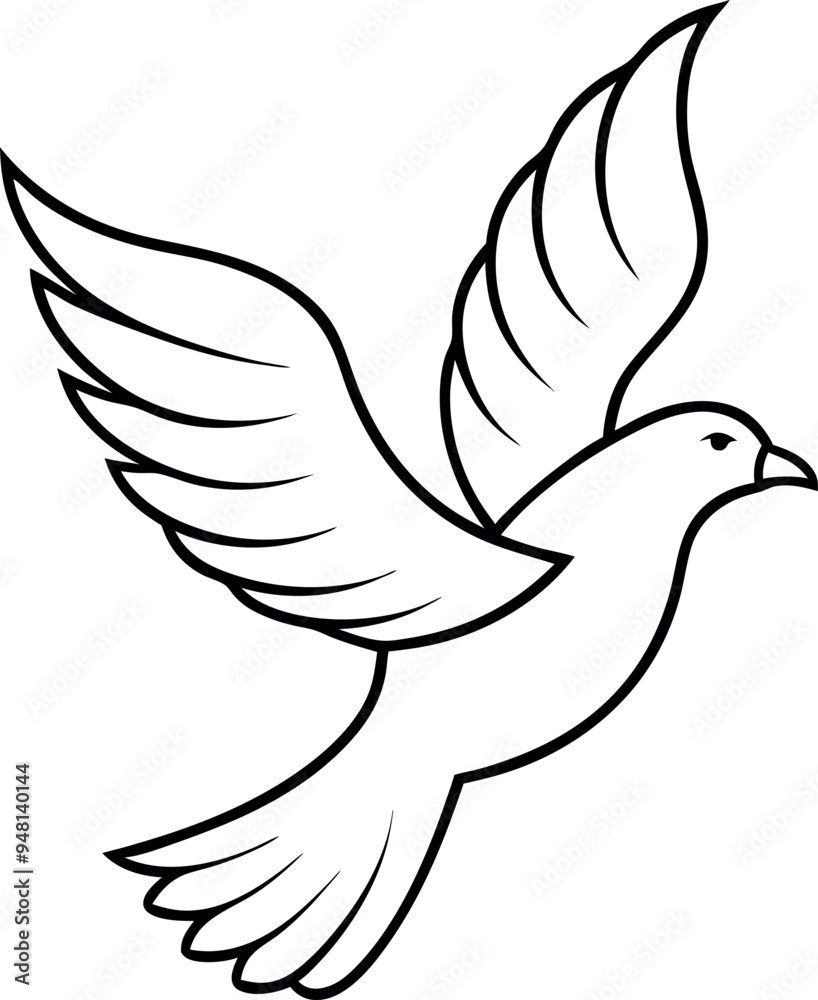 Fototapeta premium Creative hand-drawn bird outline illustration